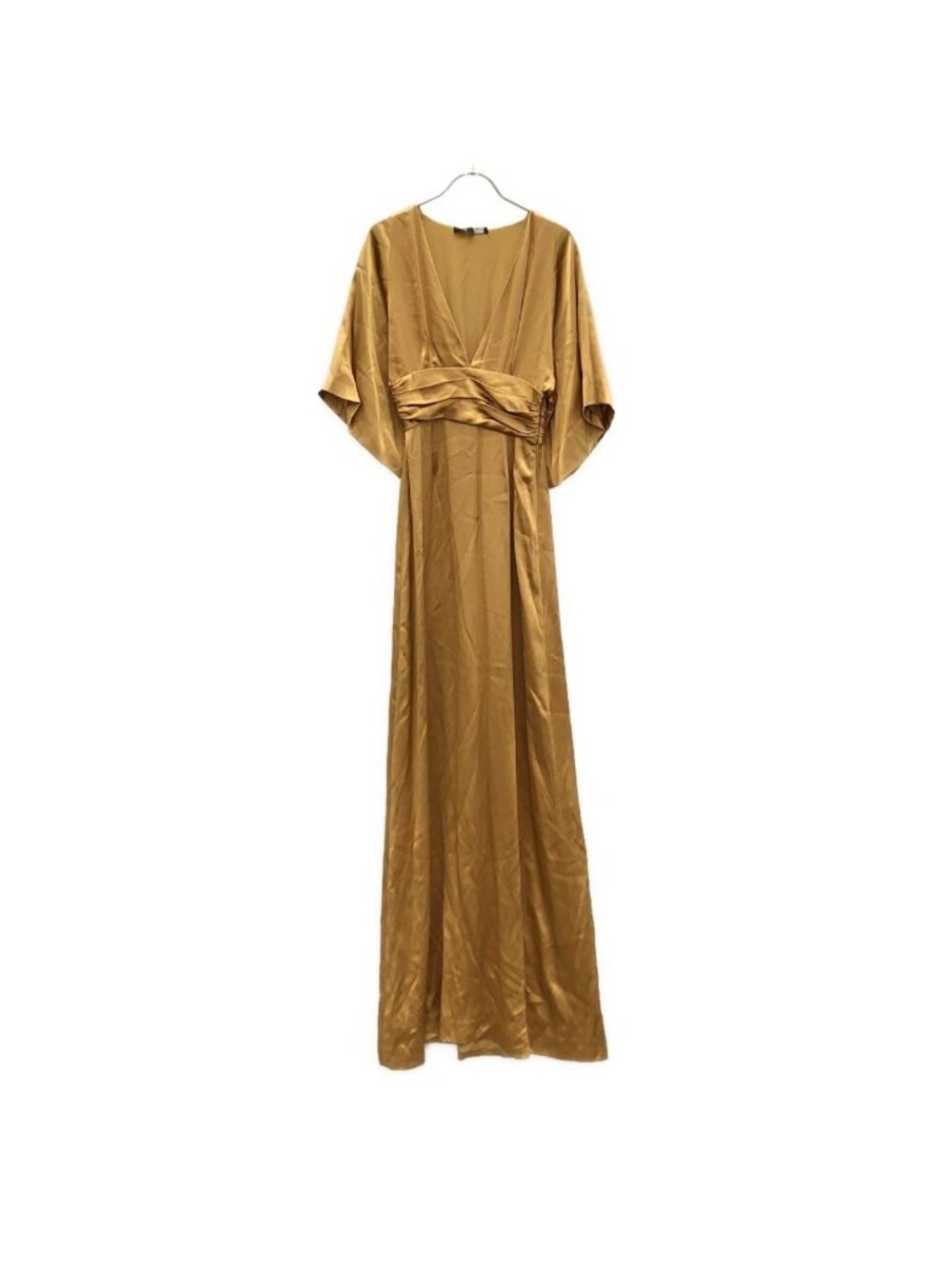 Gucci V-neck Silk Satin Dress Gold 36